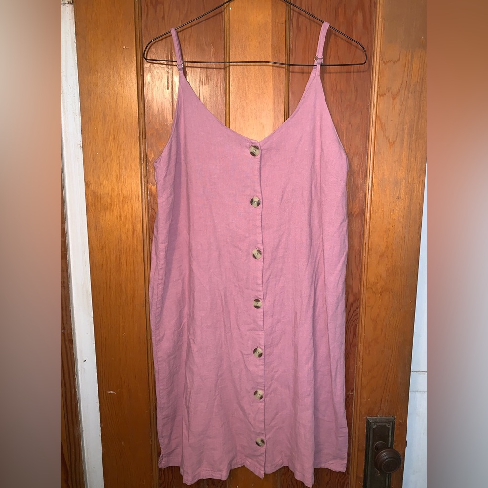 Thread & Supply Mauve Button-Down Midi Dress